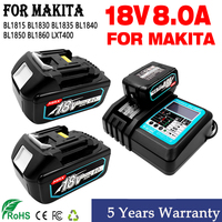 Makita 18V 6.0 8.0Ah akumulator bateria do narzędzi Makita elektronarzędzia z LED wymiana litowo-jonowa LXT BL1860 1850 V 6000mAh 1